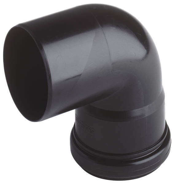 Connection elbow black DN75/87°